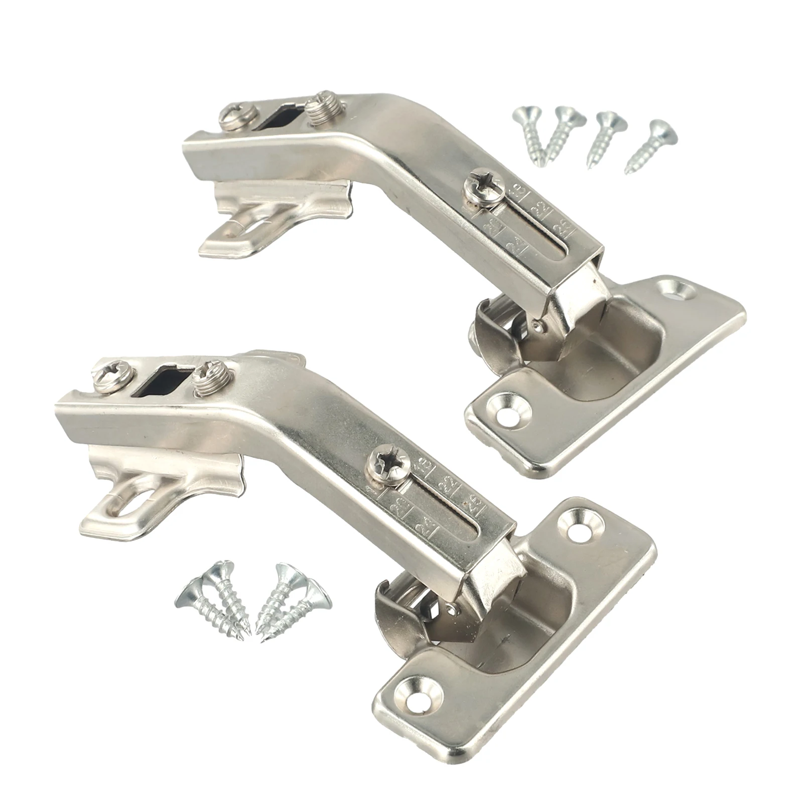 Hinges Combination Adjustable 135degree Plate Screws Set Perfect for Bookshelves Wine Cabinets Beautiful Nickel plated Finish