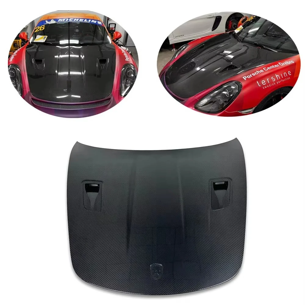 Dry Carbon Fiber GT4 RS Style Front Engine Hood for Porsche 718 Boxster GT4 RS 991 911 Bonnet Front Hood