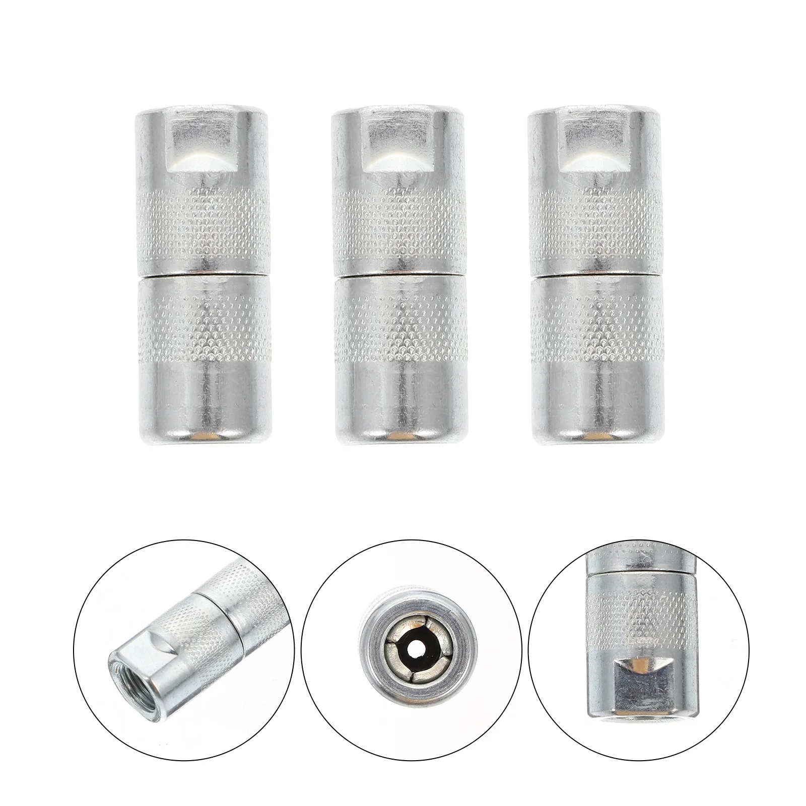 6 Pcs Butter Sprinkler Grease Replacement Fitting Nozzle Mouth Kit Silver Coupler for