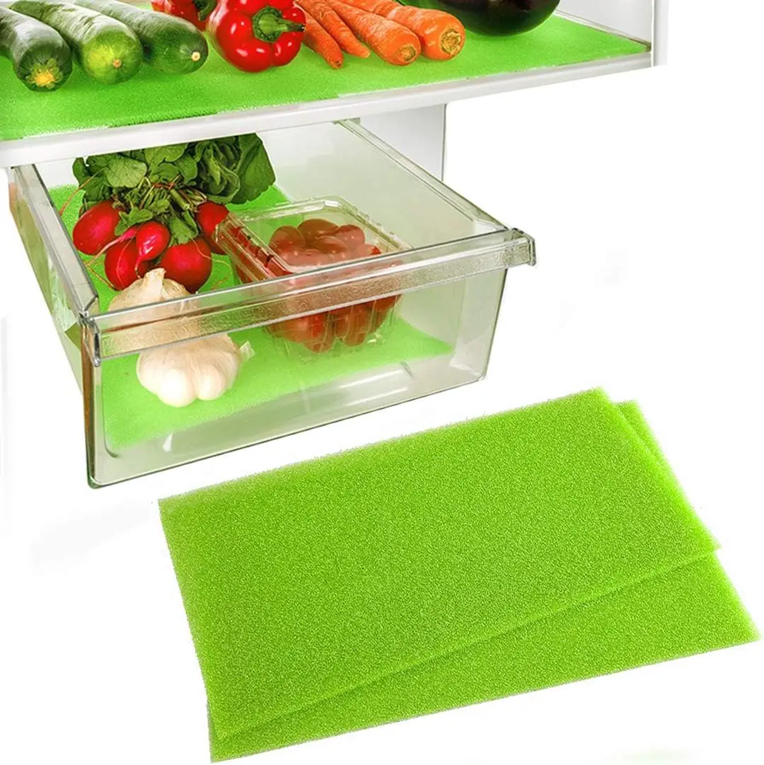2/4/6/20 PcsRefrigerator sponge pad Fruit & Veggie Life Extender Liner for Fridge Refrigerator Shelves Prevents Spoilage