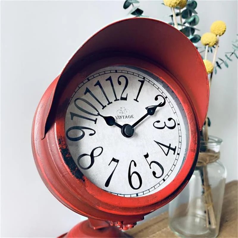 Retro style spotlight table clock creative home decoration table simple surface desktop clock