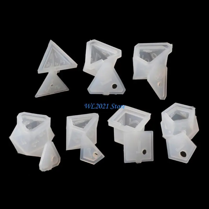 

G5GC 8 Pieces Silicone DIY Ornaments Moulds Dices Silicone Hand-making Craft Moulds Table Decorations Silicone Material