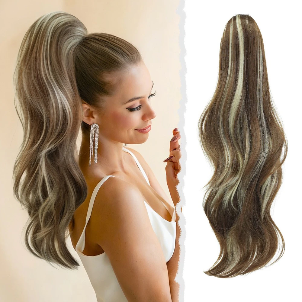 Claw Clip in Ponytail Natural Synthetic Hairpiece Wavy Curl Accessory 28 Inch Long Ponytail Wig Women Ponytail Hair Accessory