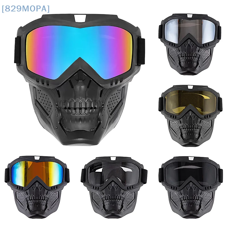 

Skull Mouth Motorcycle Off-road Windproof Lens Helmet Goggles Riding Mask