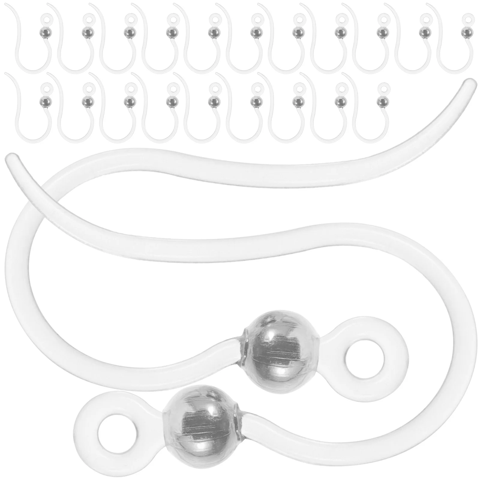 

50pcs Transparent Resin Earring Hooks Brass Diy Jewelry Making Material Smooth Safe For Daily Wedding Use Ear Wire Hook Jewelry