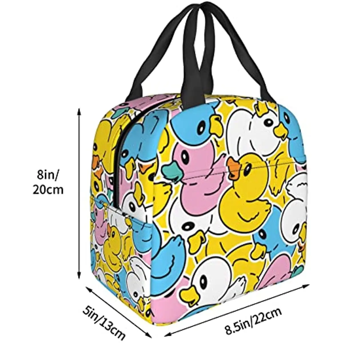 Sac à lunch isotherme en caoutchouc DLIGHTLunch Box, mignon Ducky, sac fourre-tout réutilisable pour l'école, le travail, le collège, les voyages en plein air, le pique-nique