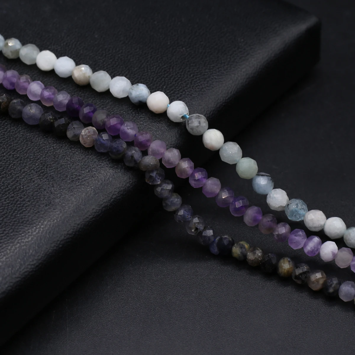 1strand Natural Stone Bead Amazonite Amethyst Charms for DIY Necklace Bracelets Women Girls Jewelry Accessories Daily Gift 4x5mm