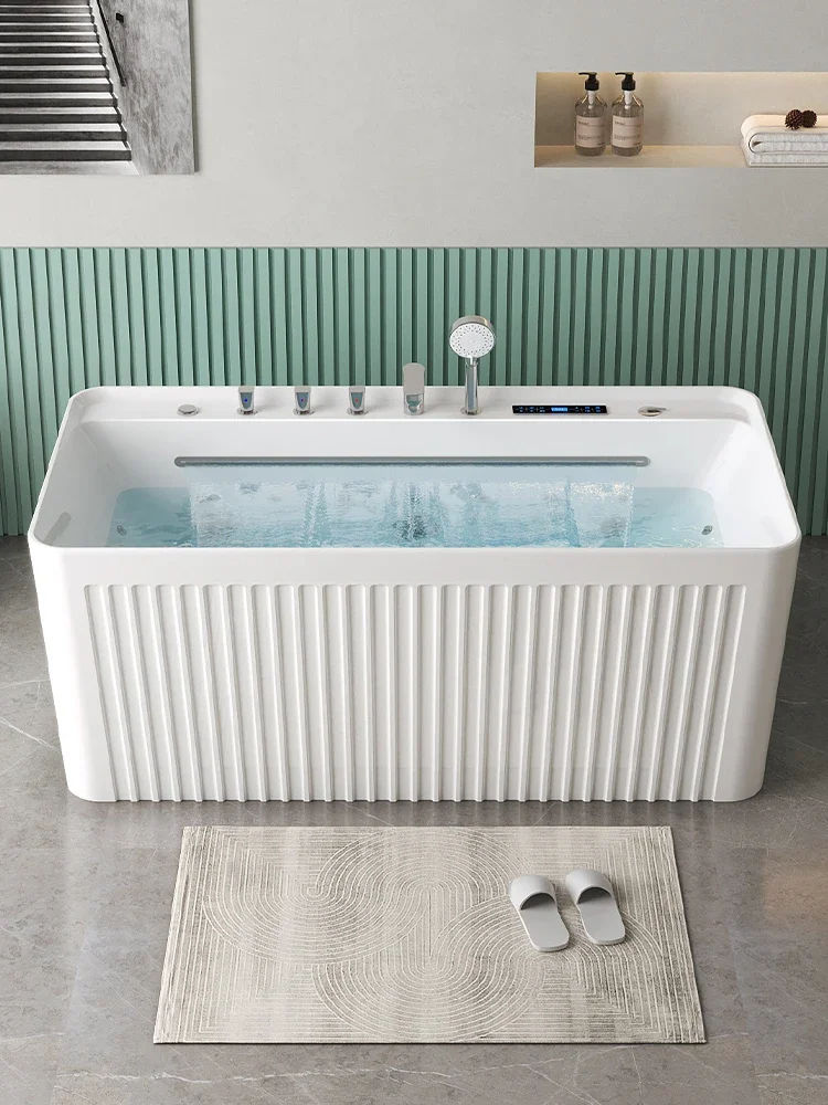 

Acrylic small household independent integrated seamless constant temperature surfing massage vertical pattern homestay bathtub