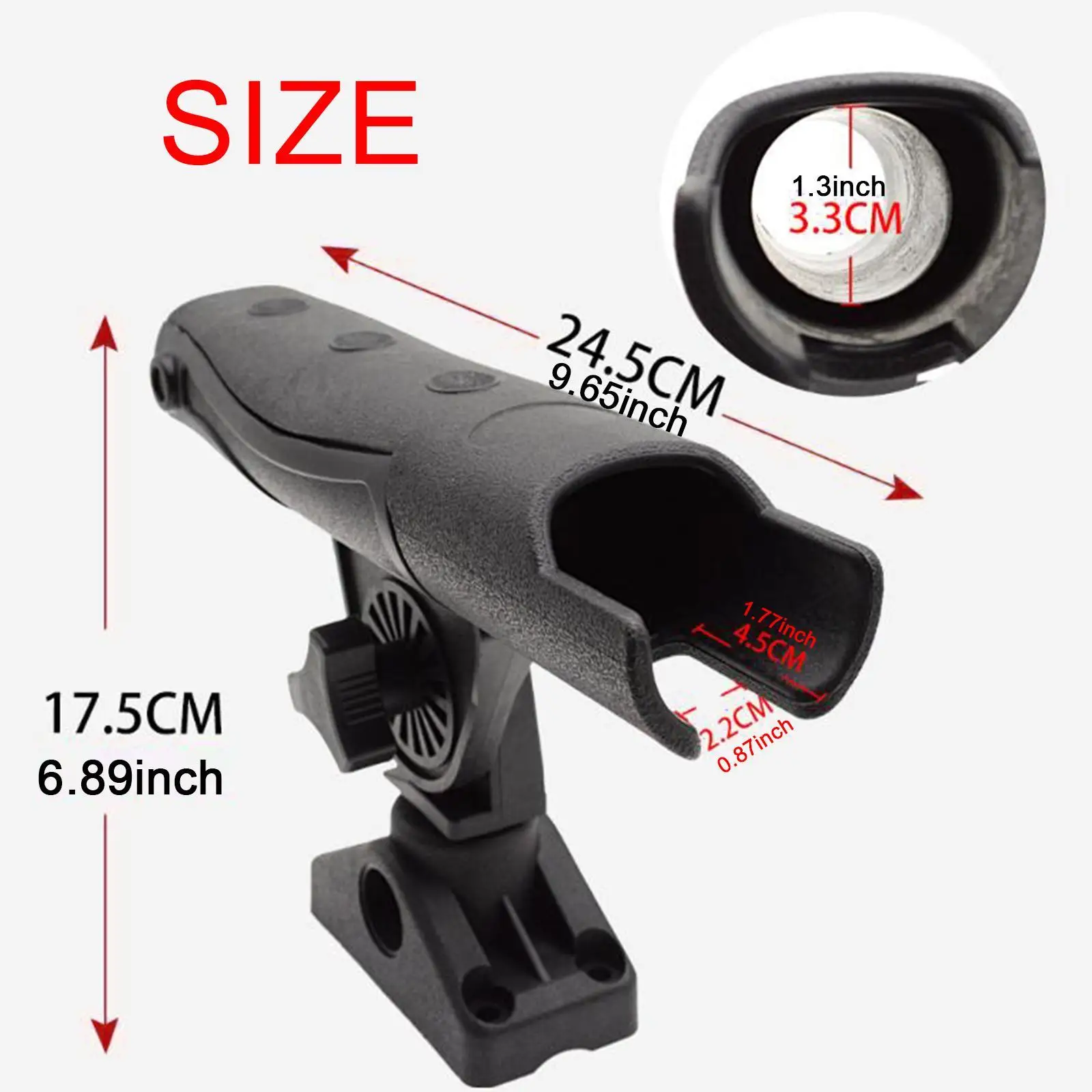 قارب قابل للنفخ حامل قضيب الصيد الملحقات دوران 360 درجة مع قاعدة ثابتة آمنة العالمي كاياك قصبة صيد خشبية حامل #6