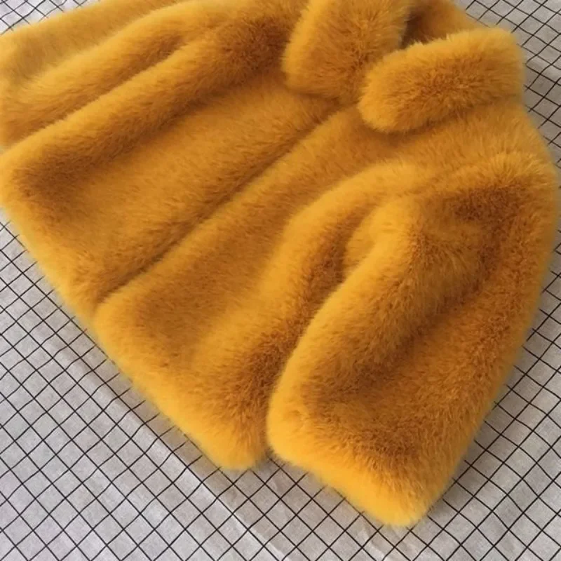 

Autumn and Winter New Girls' Fur Coat Korean Version Imitation Fox Fur Coat Children's Thickened Baby Jacket