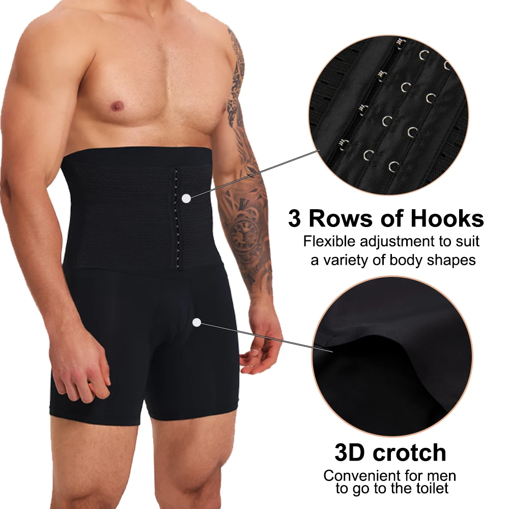 2 en 1 moldeador de cuerpo para hombre, pantalones cortos de compresión con Control de barriga, entrenador de cintura, ropa moldeadora, levantador de glúteos, ropa interior Boxer antirozaduras, nuevo en