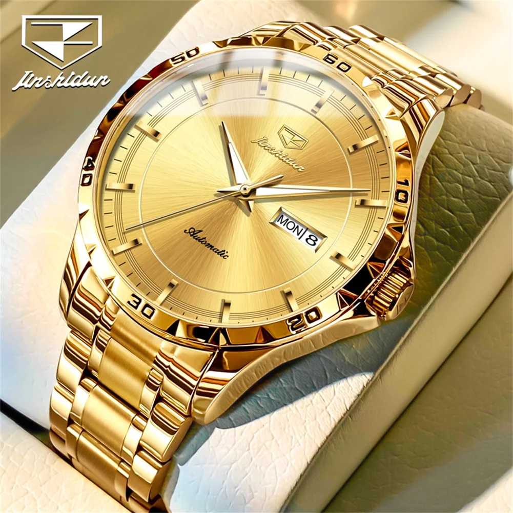 

JSDUN Luxury Brand Men's Watch High Quality Automatic Mechanical Watch Fashion Calendar Waterproof Stainless Steel Men's Watch