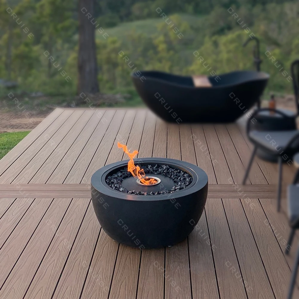 

CRUISE Smokeless Freestanding Round Table Bowl Outdoor Round Heating Stove Wood/Gas/Alcohol Furnace Core 760/980mm Bowl Firepit