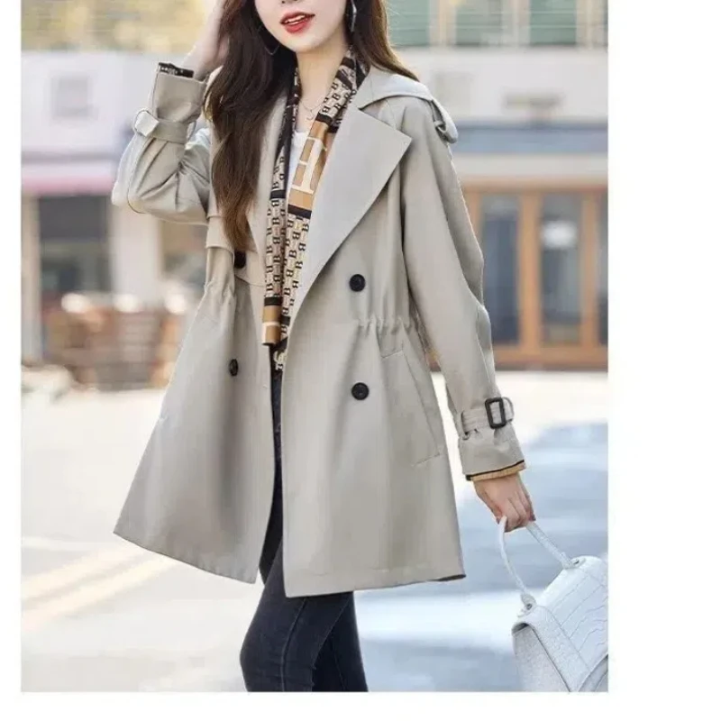 Solid Color Cardigan Coats Button Pockets Long Sleeve Women's Clothing Formal Turn-down Collar Spring Autumn Trench Jackets Tops