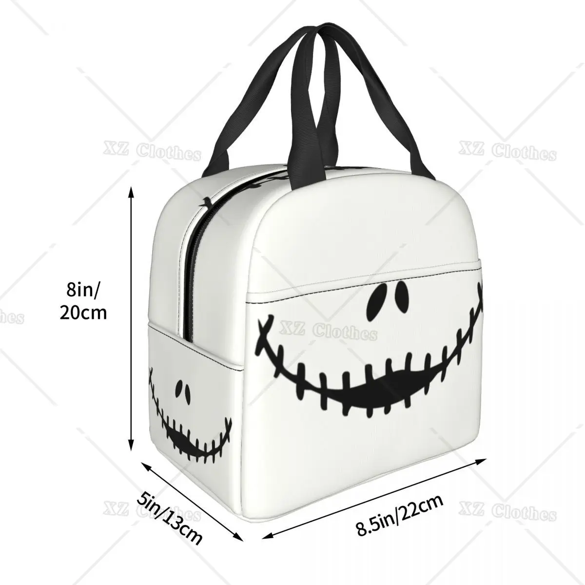 Smiling Mouth Thermal Insulated Lunch Bag for Women Men Halloween Theme Portable Lunch Box for School Office Outdoor Food Tote