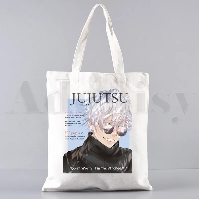 Gojo Satoru Jujutsu Kaisen Cartoon Hip Hop Handbags Shoulder Bags Casual Shopping Girls Handbag Women Elegant Canvas Bag