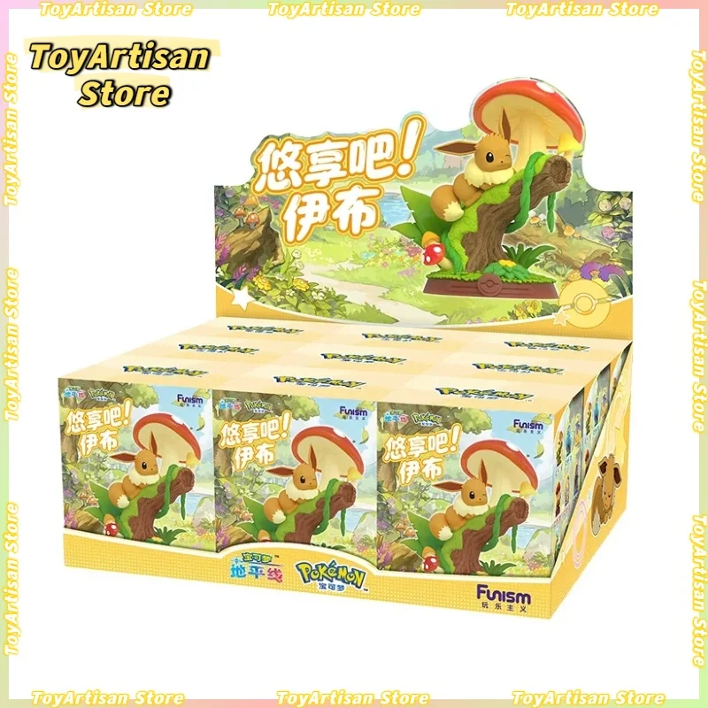 

Hot Sale Funism Relax Eevee Family Blind Box Anime Eeveelution Collectible 9 Designs Random Toy Surprise Toy Gift for Fans