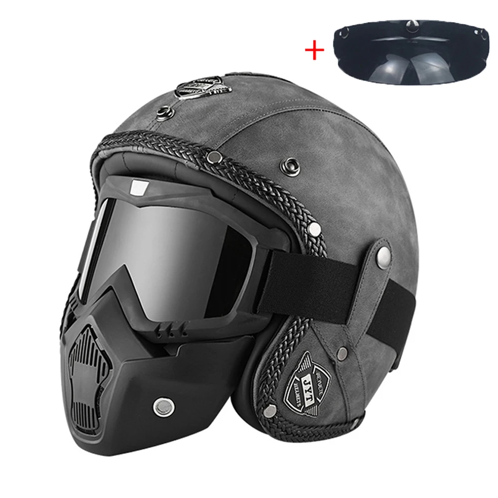 Open Face Motorcycle Helmet Scooter Protective 3/4 Racing Casco Riding Four Seasons Classic Kask Original Capacete Moto Vintage