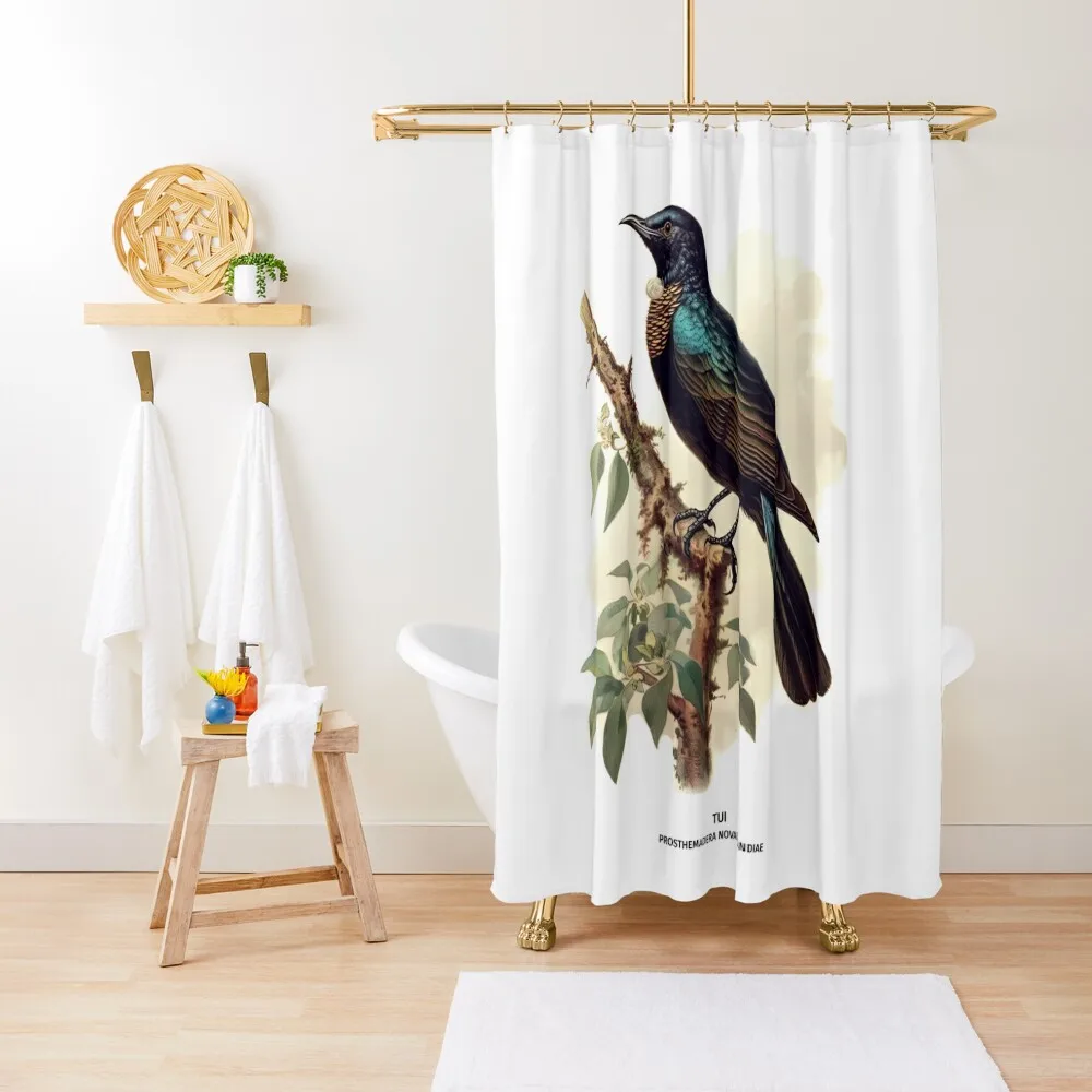 

Birds of New Zealand - Tui Shower Curtain Bathroom Shower Set Shower Set For Bathrooms Waterproof Bathroom Curtain