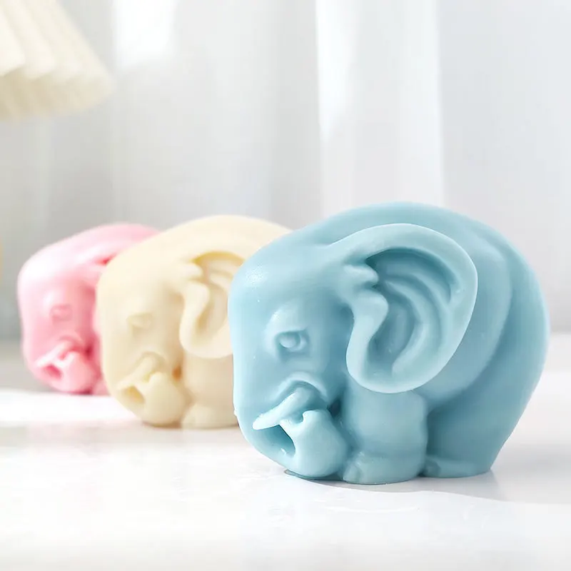 Stampo per candele in Silicone elefante in piedi 3D sapone animale aromaterapia gesso epossidica torta al cioccolato stampo da forno fatto di