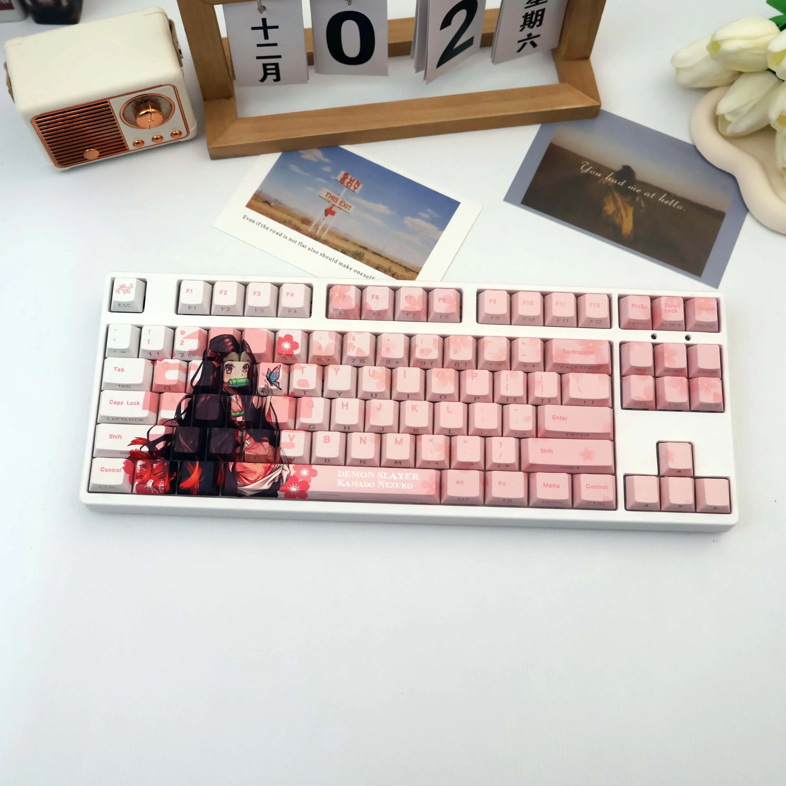 138 Keys Dou PBT Side Print Translucent Keycaps Cherry Profile Dye-Sub for MX Switch 61 64 68 87 96 104 108 Keyboard