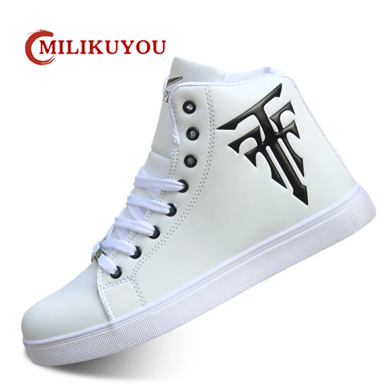 New Fashion High Top Sneakers Man White Sneaker Flat Comfortable Shoes Male Autumn Spring Popular Vulcanize Shoes Big Size 39-48
