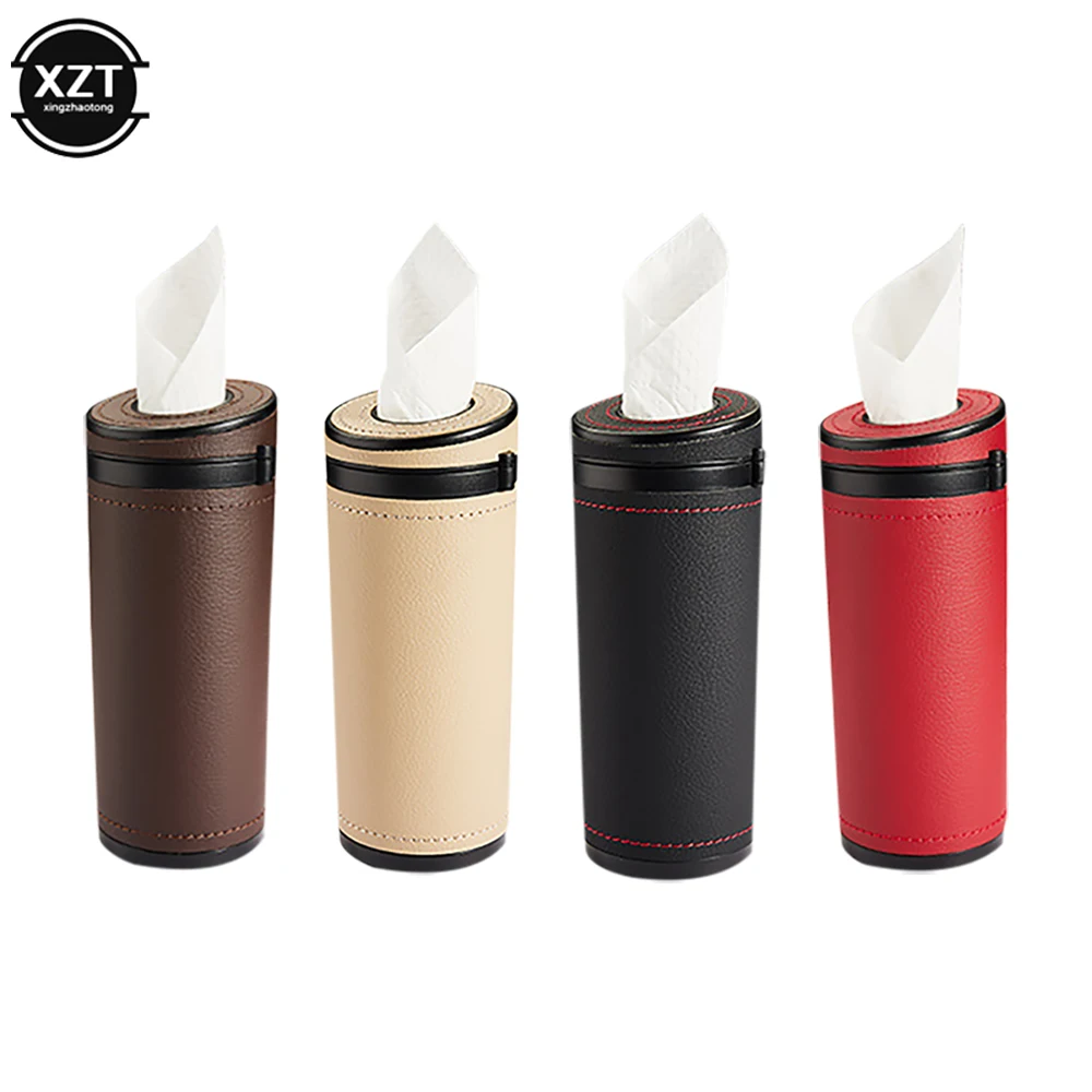 

Multifunction Car Tissue Box Cover Holder Auto Round Paper Tube Safety Broken Window Tissue Cup with Safety hammer Auto Interior