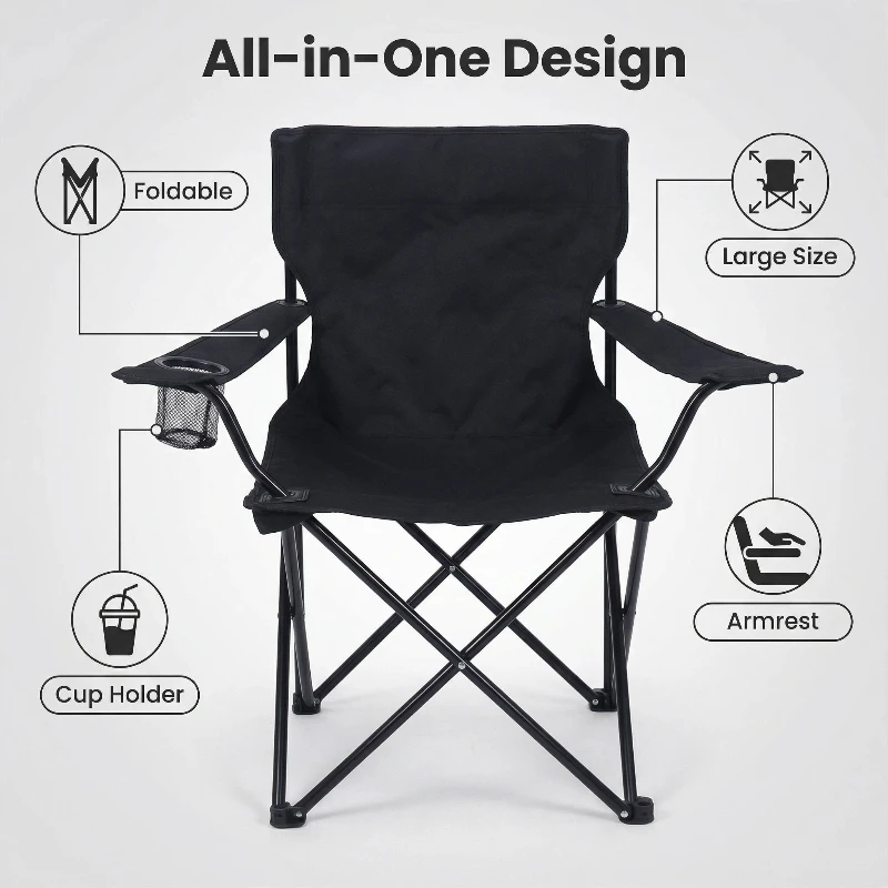 JSFUN Angelstuhl Outdoor-Strandstuhl, Camping-Klappstuhl, Praktischer, Günstiger Sessel, Grillstuhl – Detail 2