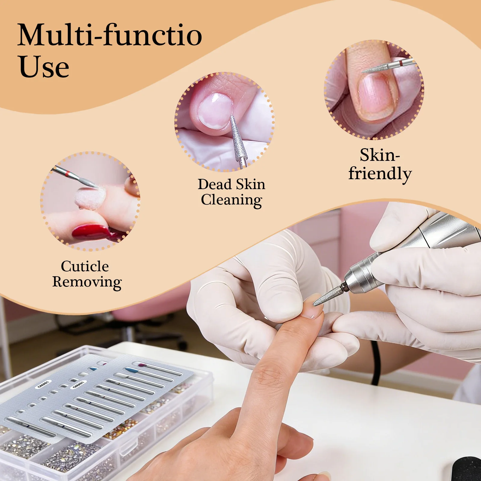 Jeu de forets de manucure russes, 10 pièces, pour enlever les cuticules, têtes universelles de lime à ongles, outils de pédicure, Kits professionnels