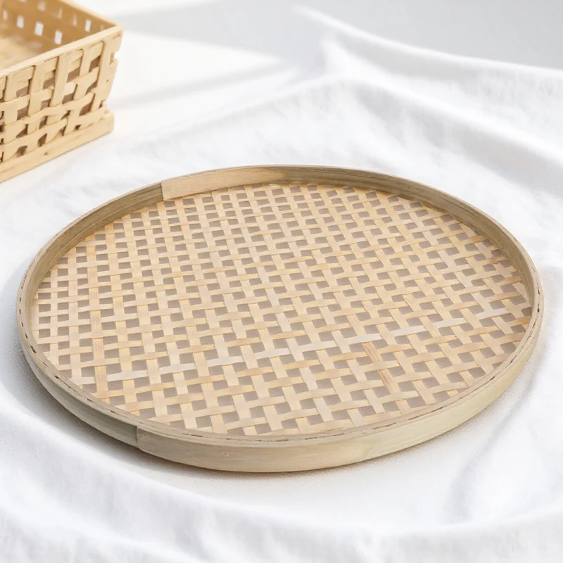 

Bamboo Weaving Sieve Snack Tray Fruit Box Candy Case Party Decor Storage Basket Kitchen Organizer Bamboo Sieve