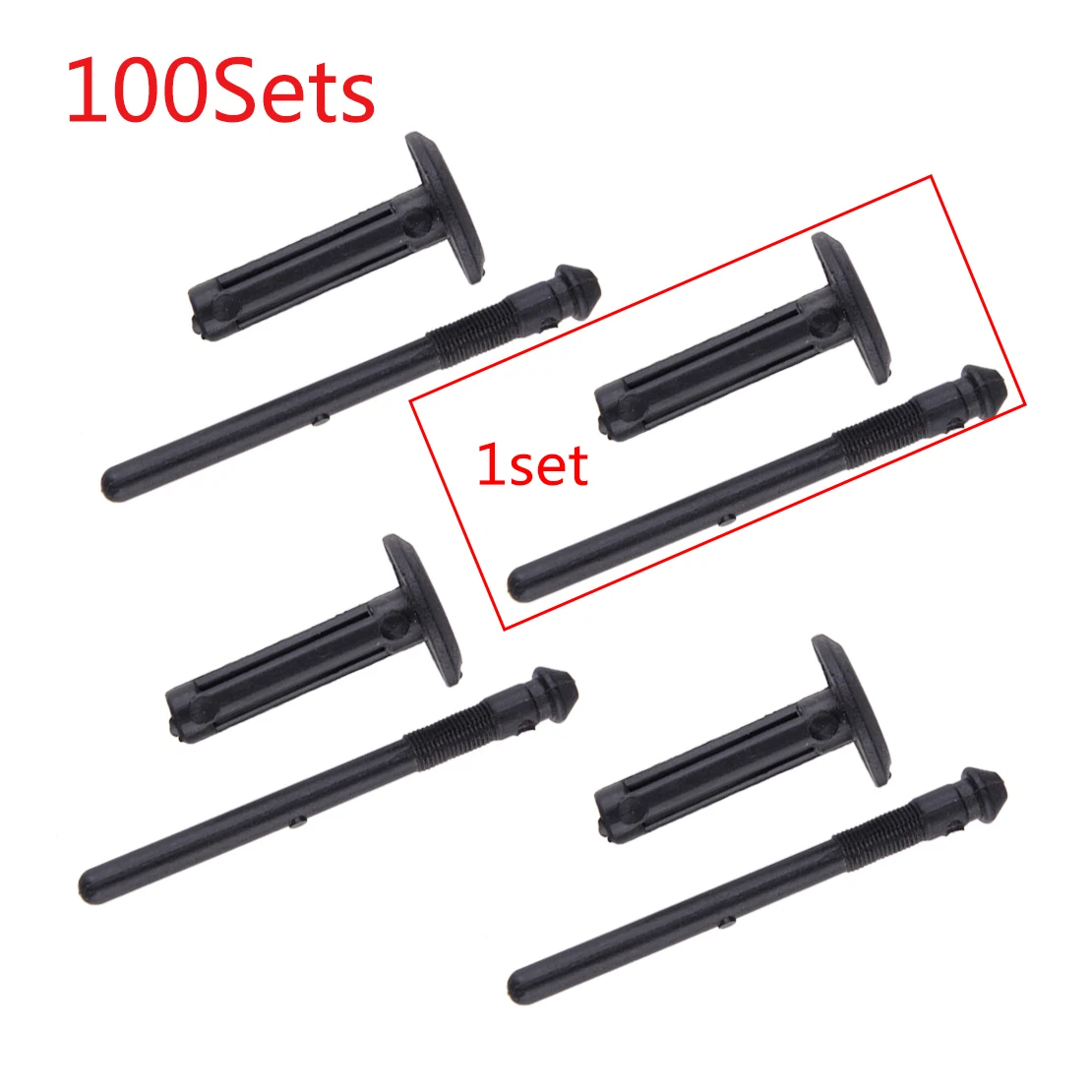 100 Sets Blind Rivet Clip Fastener Retainer Black Nylon Fit for Jeep Ford Chrysler 6500911 14063981 N803043S 8934201531