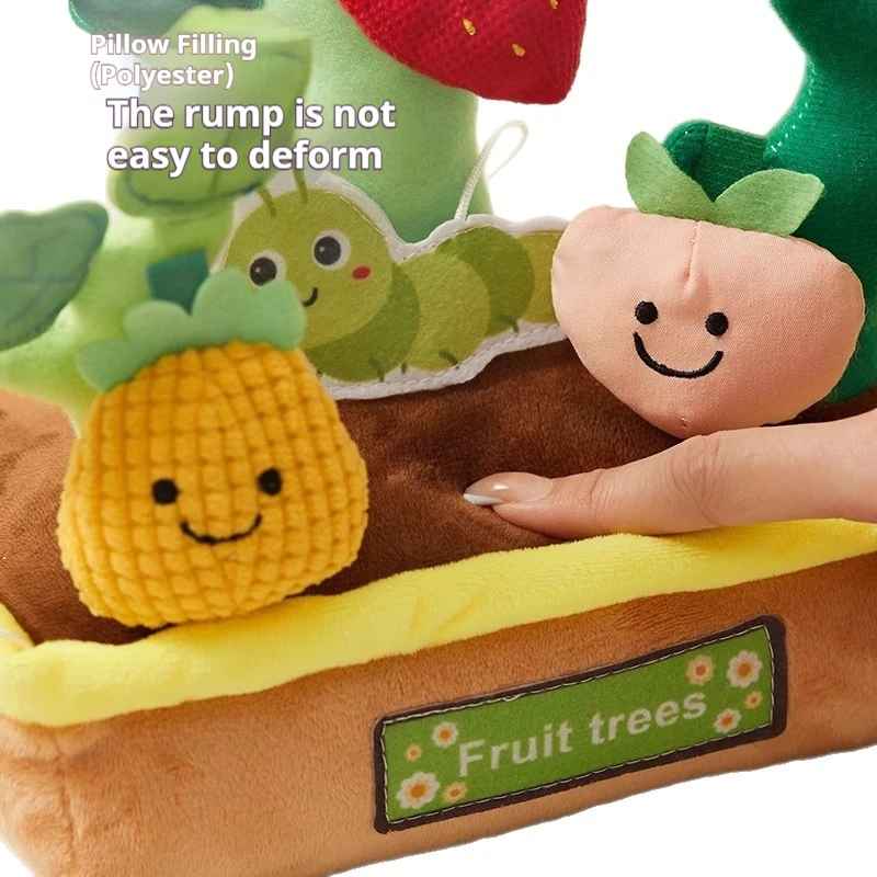 Carrot Pulling Plushie with Detachable Roots and Leaves Stuffed Vegetable Doll Playful Desk Decor Gift for All Ages