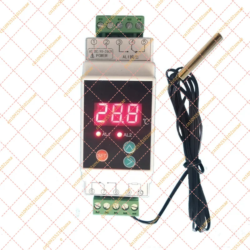 800L/H DC12V 24V Solar Brushless Submersible Water Pump 5m Head Din Rail Thermostat -40～110℃ 7A 250VAC Temp Controller