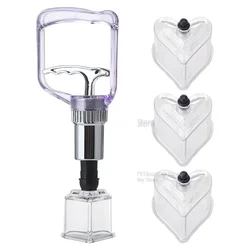 Home Use Massage Tools Heart Shaped Vacuum Cupping Device Set Home Pumping Fire Cupping Thickened Magnetic Therapy Vacuum Jar