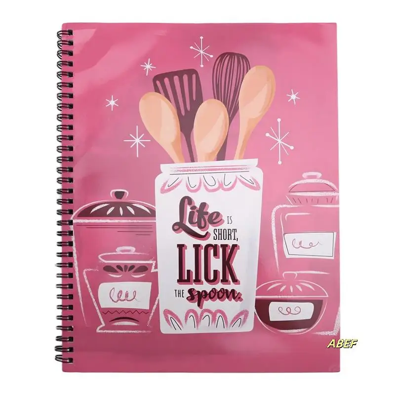 Softcover Lick The Spoon Recipe Spiral Notebook/Jurnal, 120 Halaman Resep, Sampul Laminasi Gloss Tahan Lama