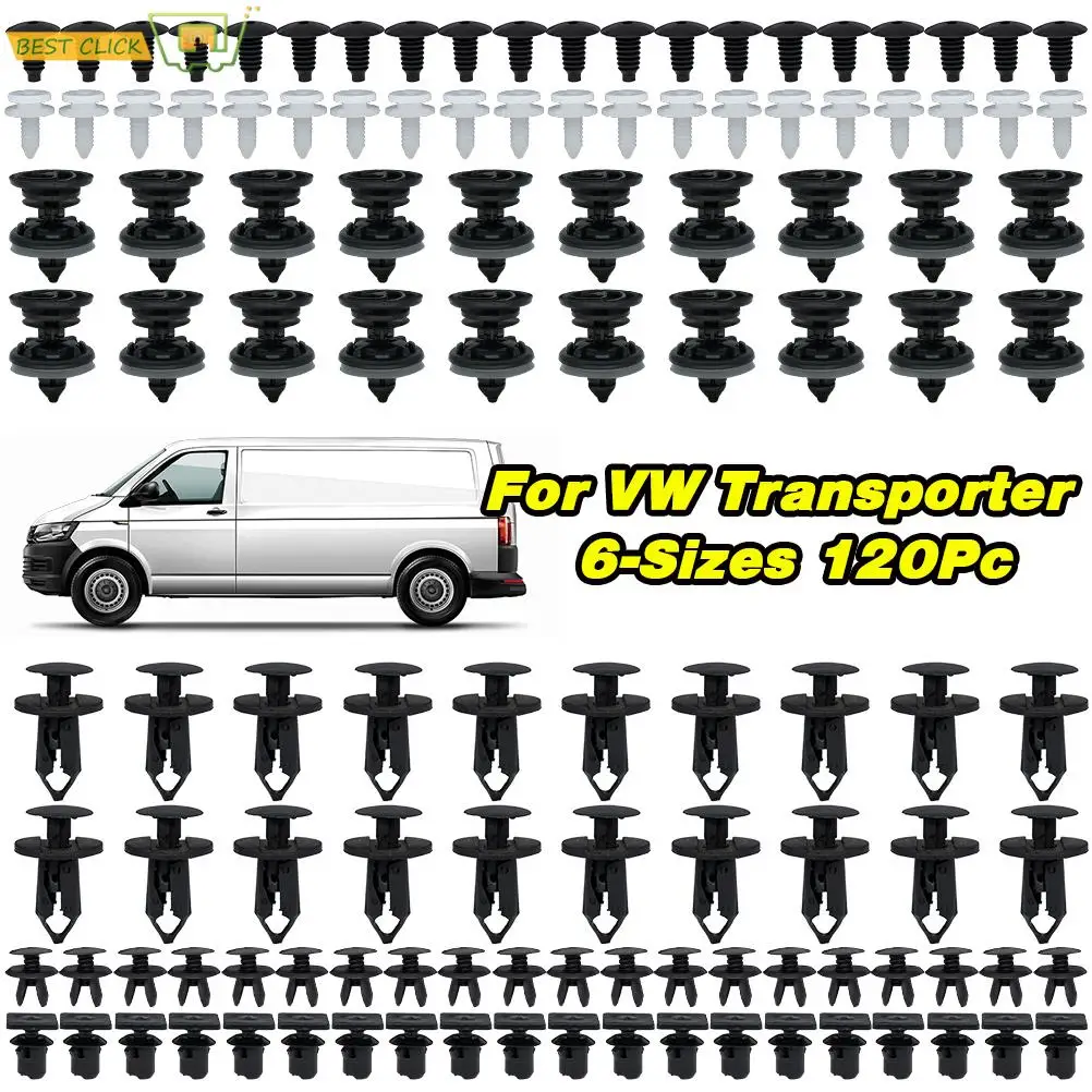 X120 Car Trim Lining Clips Bumper Retainer Auto Engine Undertray Cover For VW Transporter T4 T5 T6 Fastener Plastic Push Rivets