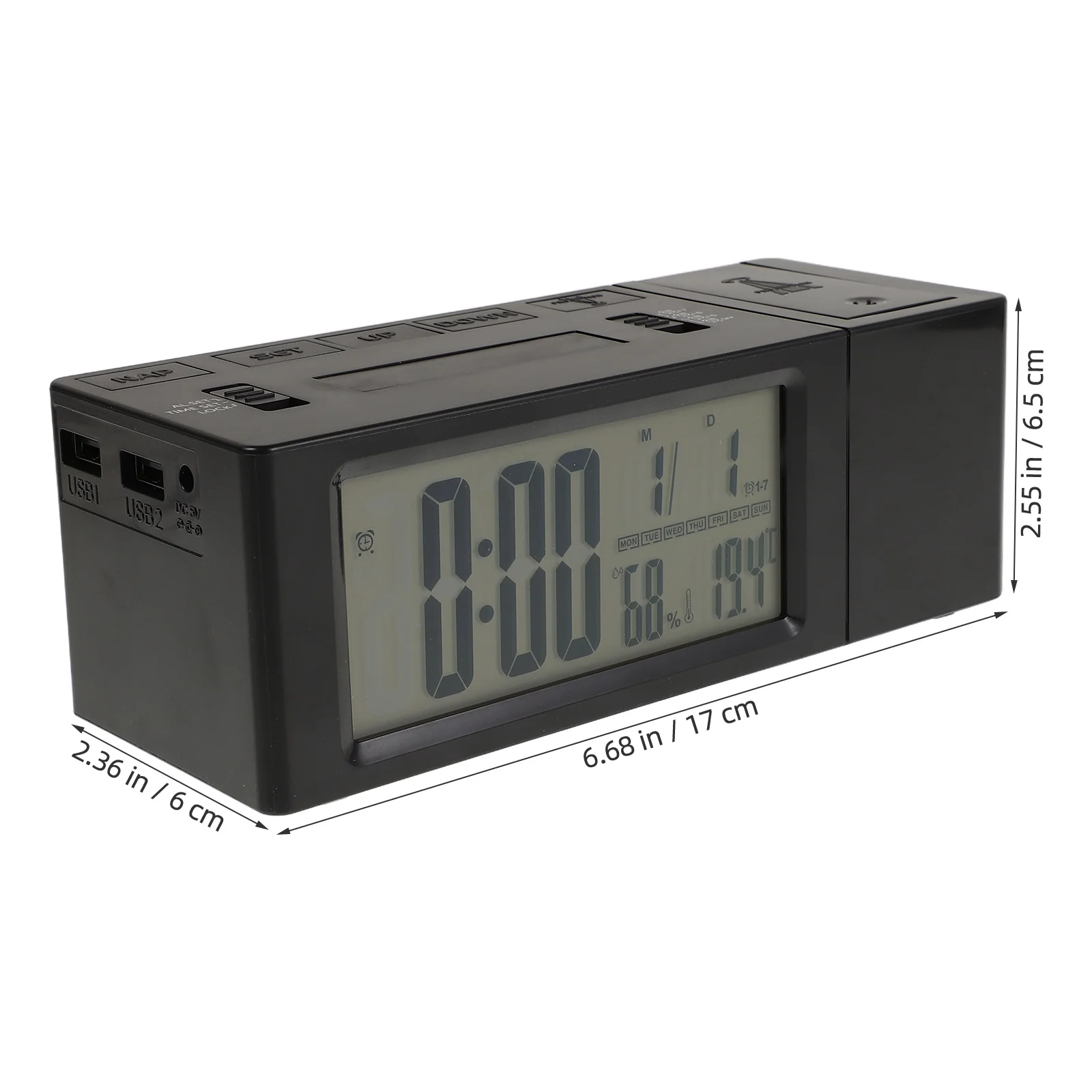 Digital Projector Alarm Clocks Bedroom LED Clocks Adjustable Brightness Silent Operation Night Light Projection Wall Ceiling