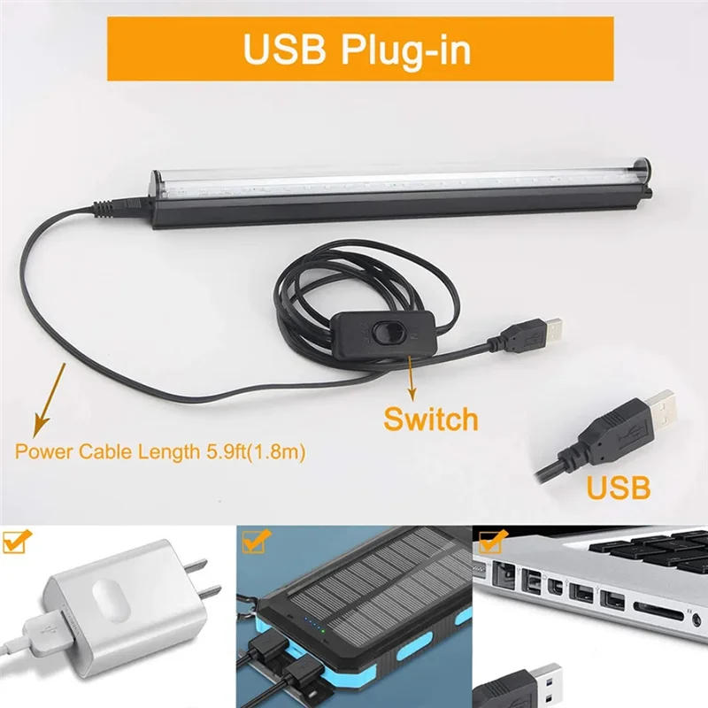 LED الأشعة فوق البنفسجية مصباح T5 أنبوب 5 فولت USB التوصيل 380-400Nm ضوء الأشعة فوق البنفسجية المرحلة Blacklight UV LED أجزاء المصباح #2