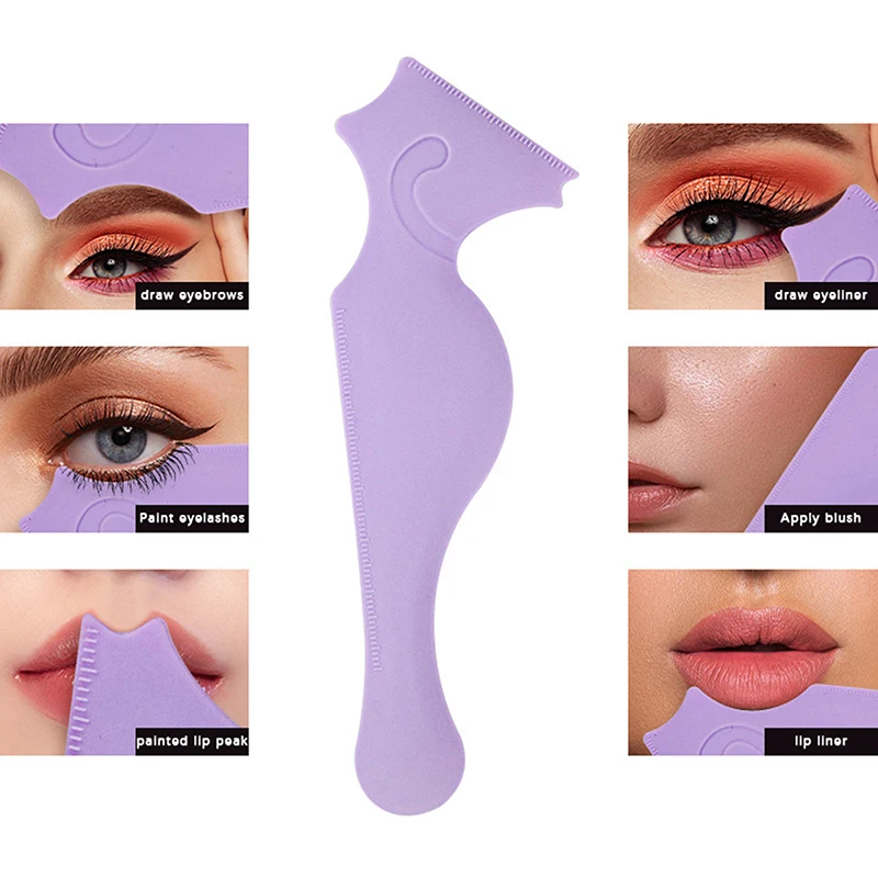 Pochoirs en silicone pour eye-liner 5 en 1, pointe ailée réutilisable, outils de maquillage multifonctions