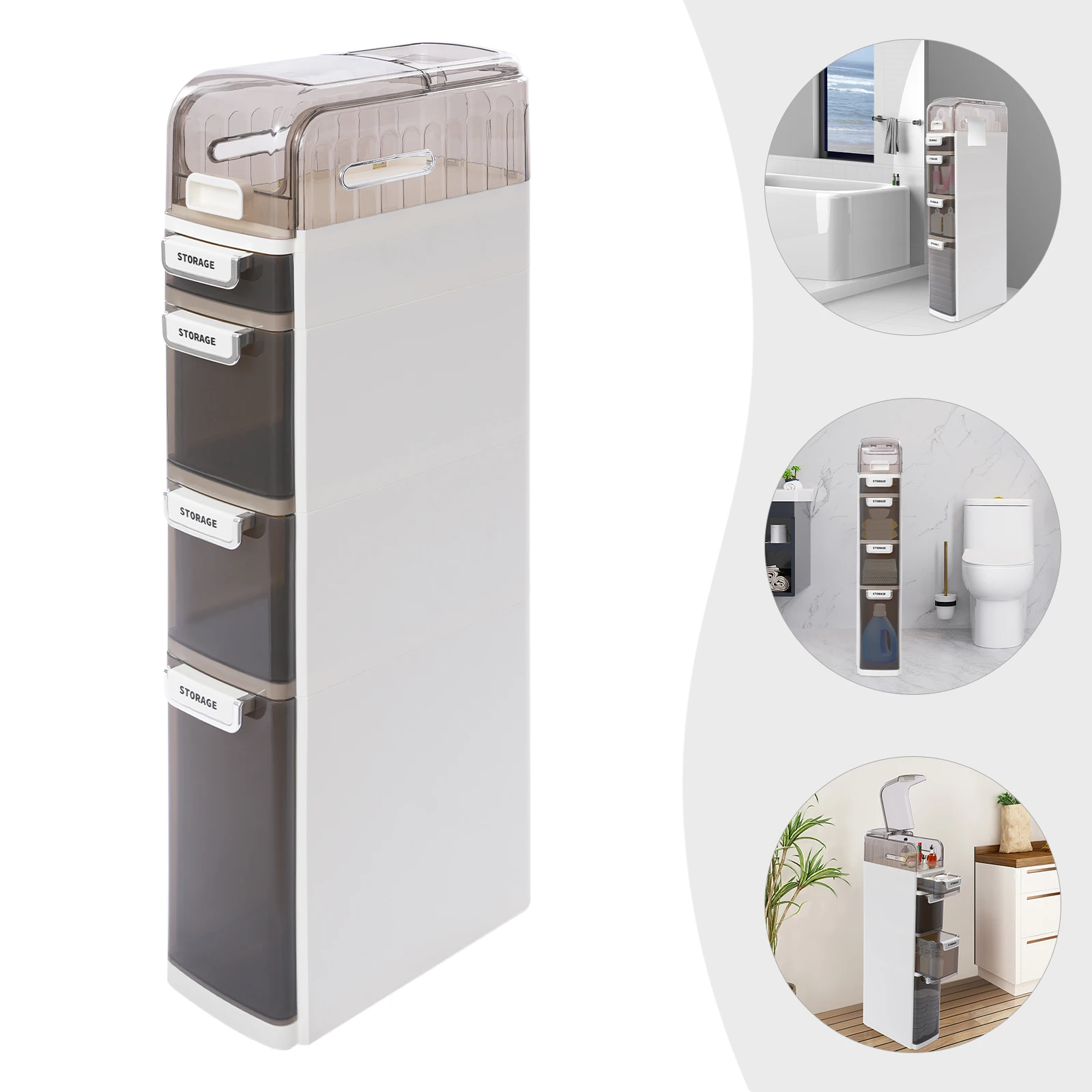 

Slim Bathroom Storage Cabinet Narrow Bathroom StorageMobile Storage Organizer