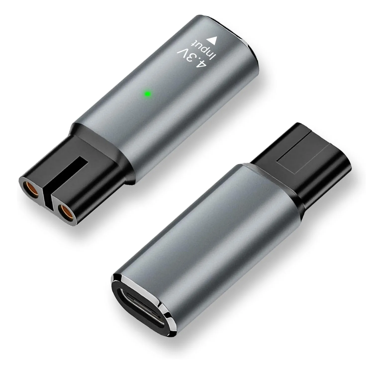 2-pakowy adapter ładowarki 4,3 V typu C A00390, konwerter ładowania USB-C do golarki elektrycznej Philips Norelco OneBlade QP2520 Series