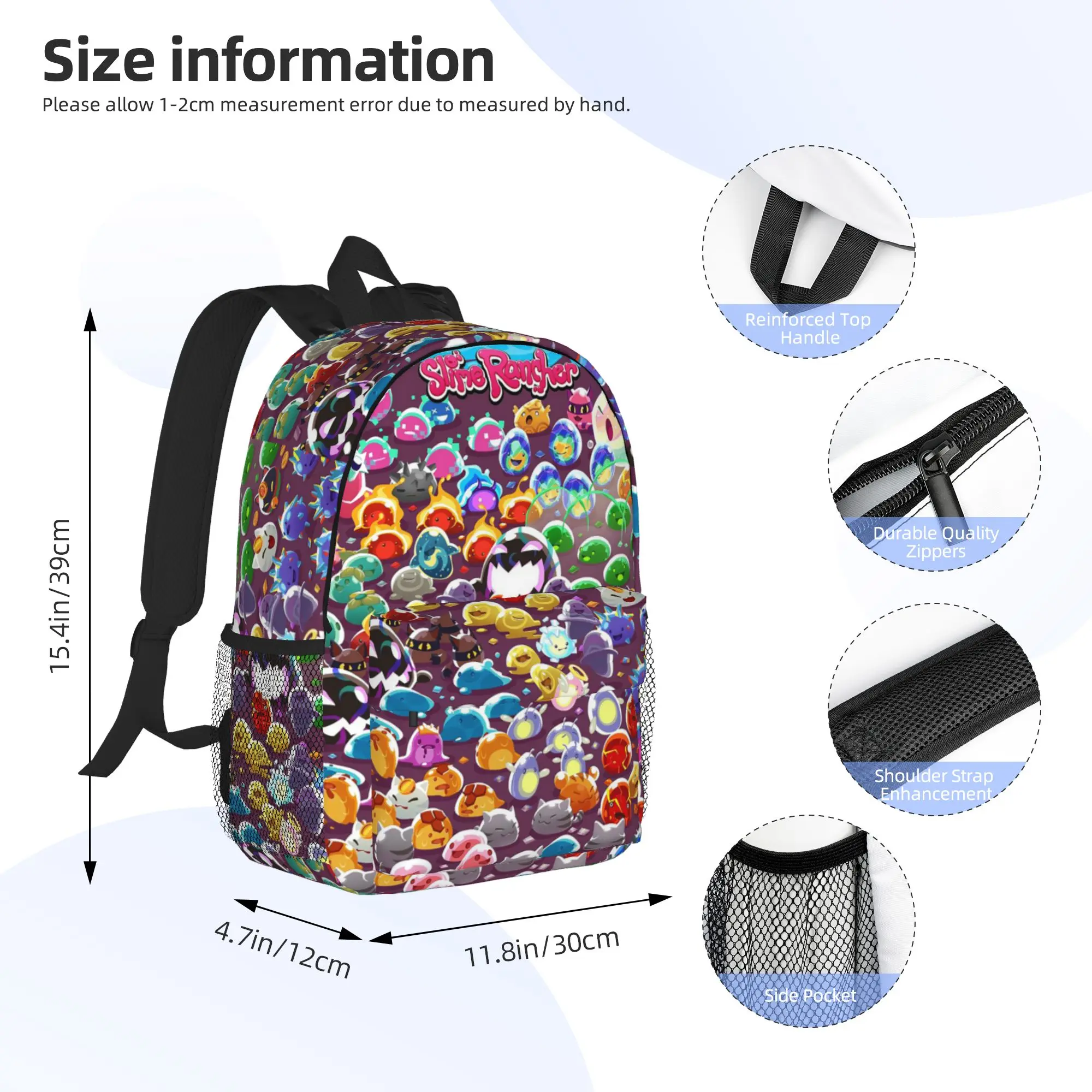 Slime Rancher Cartoon Game Anime Cute Backpack Hot Sale Daypack Boys Girls BookBag Shoulder Bags for Men Women School Bag