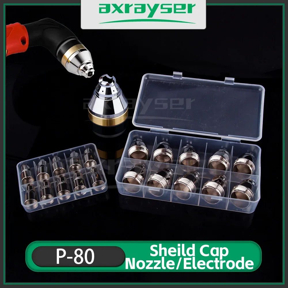 P80 P-80 Plasma Cutting Torch Accessories Nozzle and Electrode Nozzle Protective Cover Contactable for P80 Plasma Cutter