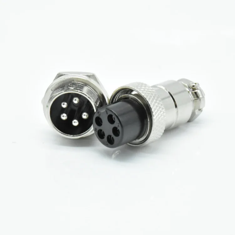 

5pcs Industrial connector GX16-5P male female matching aviation plug 16M-5P manufacturer with good quality