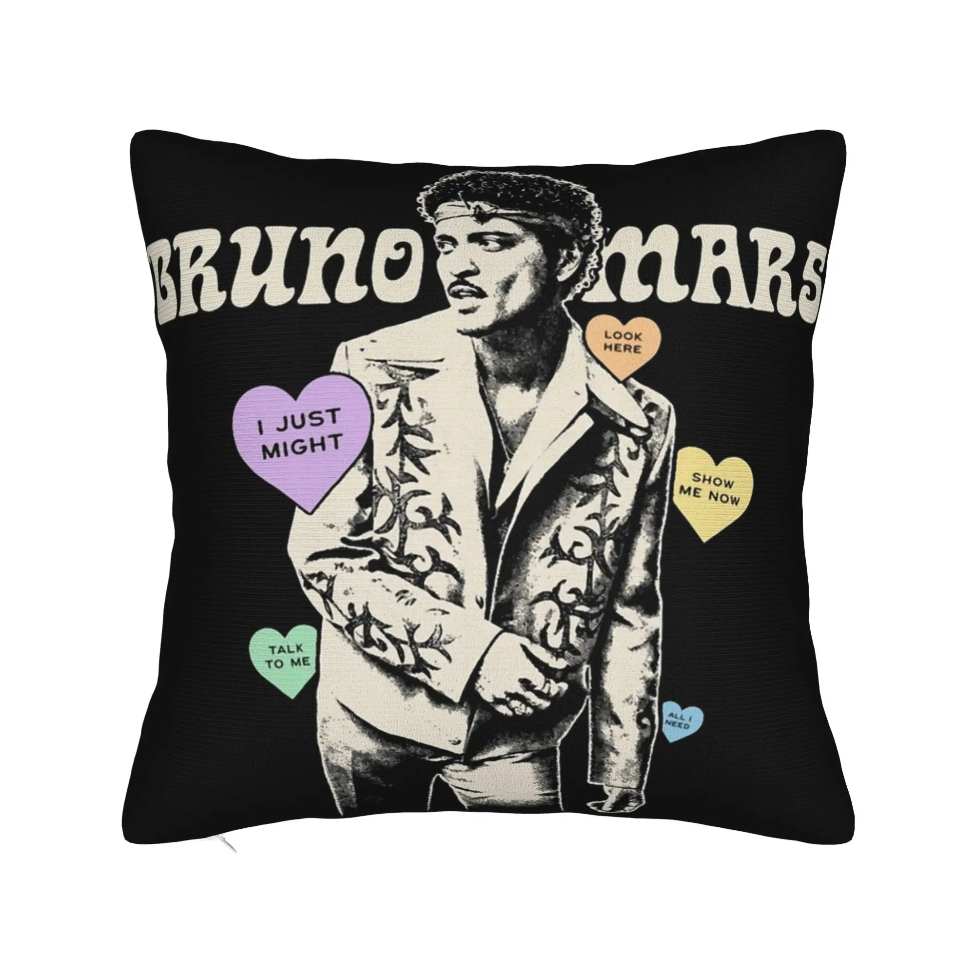 Decorative Pillowcase Bruno Mars Romantic Tour 2026 Merch Living Room  Throw Pillow Case Cover Zippered Multi Size
