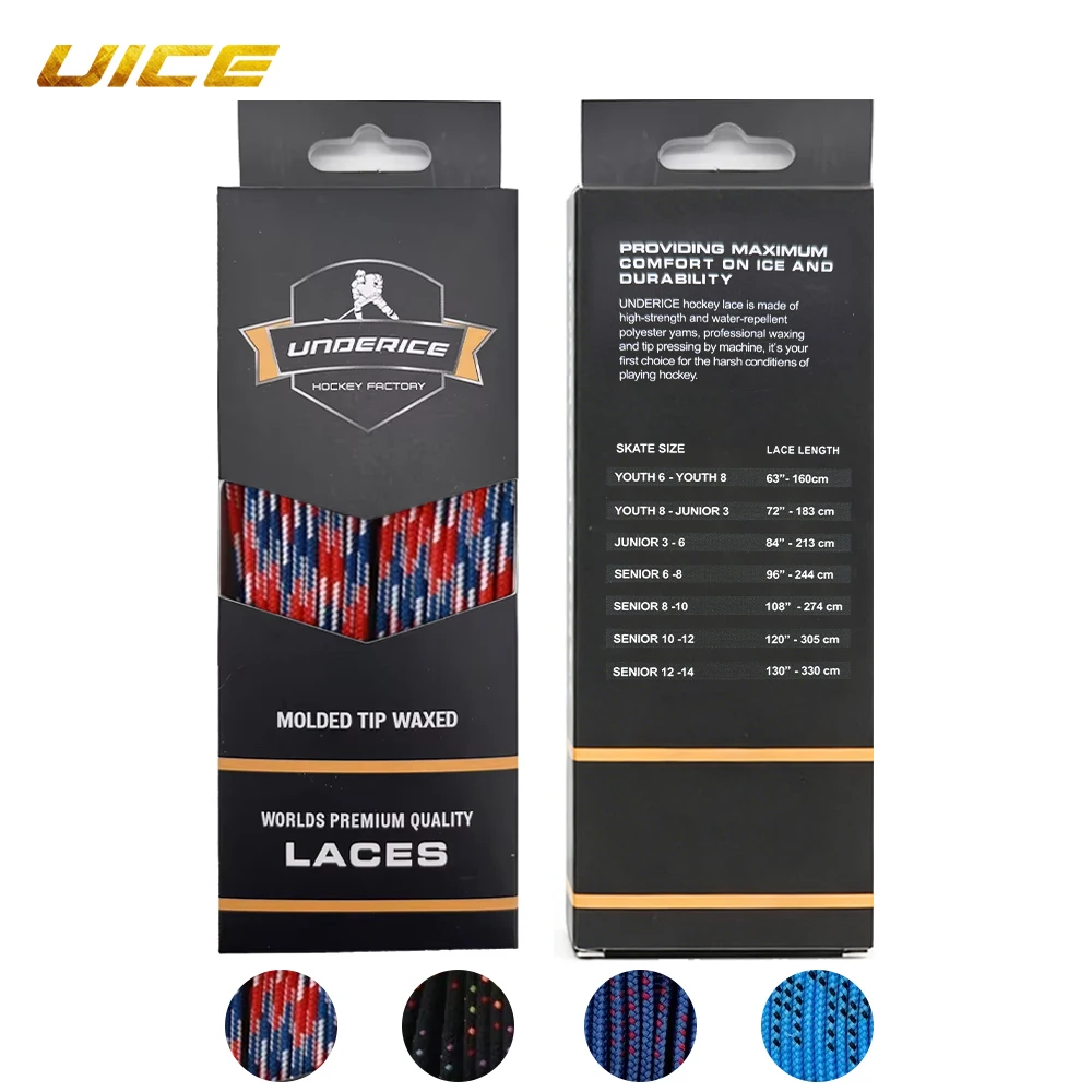 Uice cadarços de skate dupla camada trança hóquei accessorie 84/96/108/120in ponta encerada reforçada para esportes patins de hóquei no gelo sapato