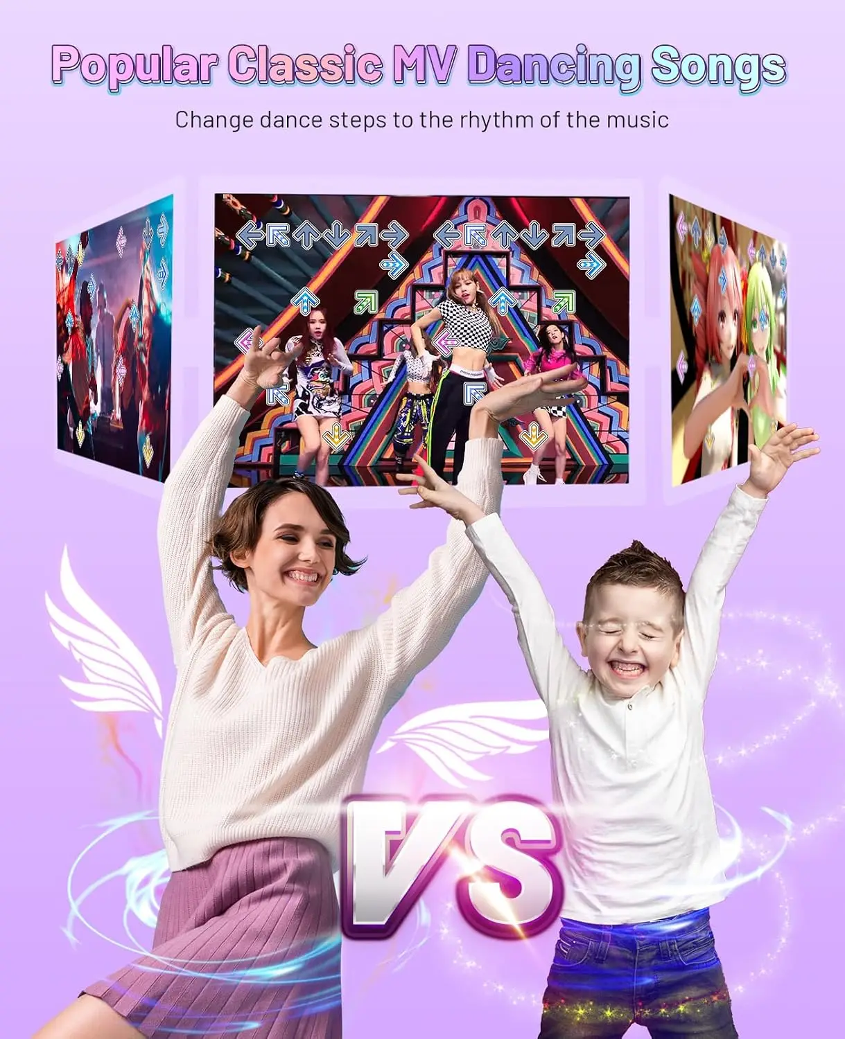 Dance Mat: Wireless TV Pad, Camera, Plug&Play, 2-Player, Family