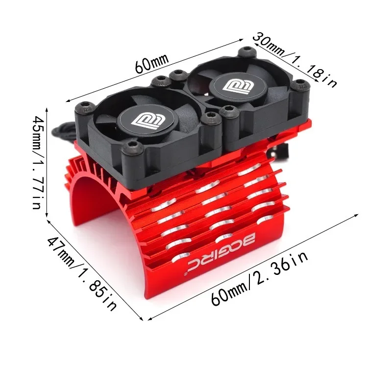 27000RPM Powerful Dual Cooling Fan 40-42mm Heatsink Holder for 1:7 1:8 RC Car 4068 4074 4082 4268 4274 Brushless Motor