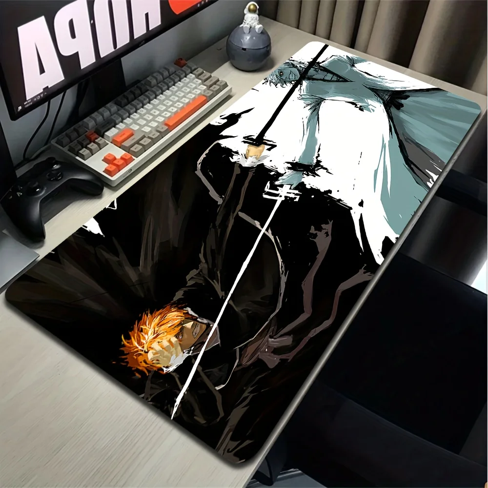 قطعة واحدة من لوحة ماوس الألعاب Bleach Anime Ichigo & Kenpachi Anime Manga - كبيرة جدًا (40x90/30x60/30x80 سم) قاعدة مطاطية غير قابلة للانزلاق، مبيض #4
