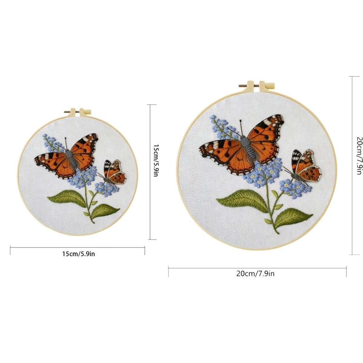 1 Set Schmetterling Blaue Blumen DIY Stickerei-Set für Anfänger Stick-Starter-Kit Kreuzstich Kunstgeschenk Nadelarbeit Handwerk – Detail 2